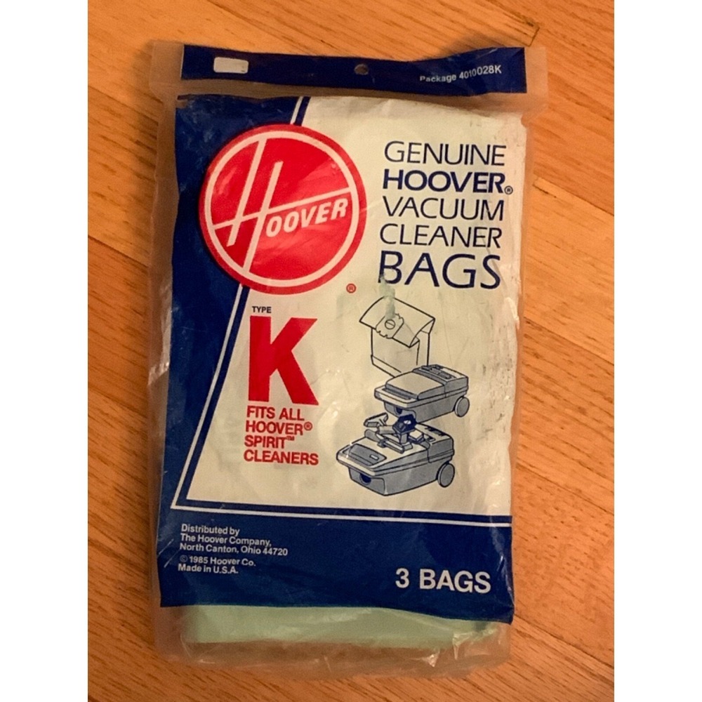 Hoover Type K Canister 2 Ply Vacuum Paper Bags 3 PK # 4010028K VNTG 1985